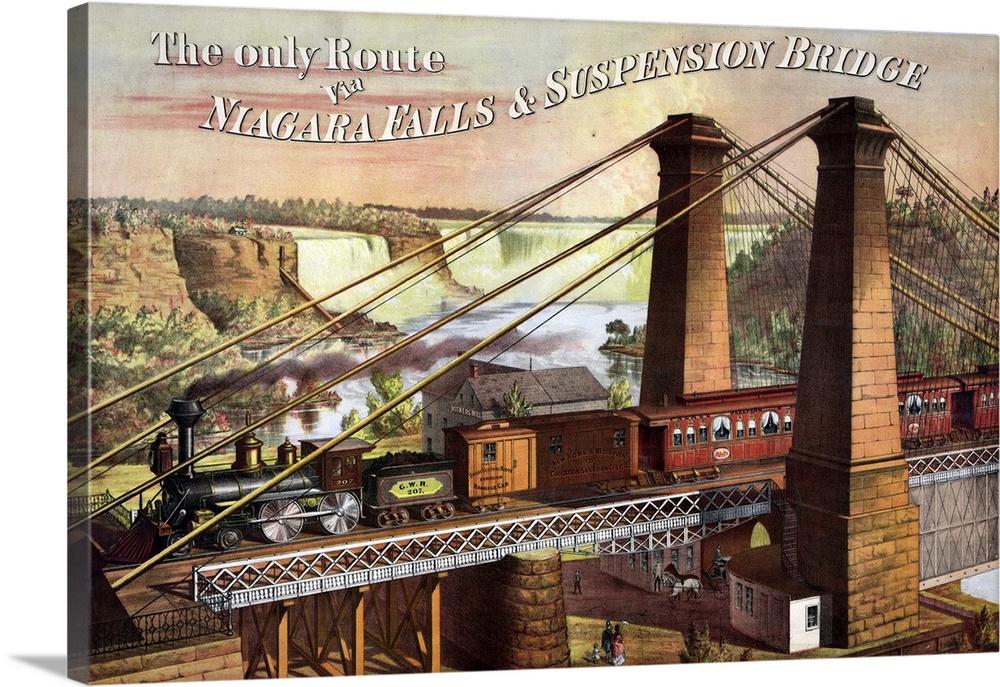 The Only Route Via Niagara Falls & Suspension Bridge, 1876