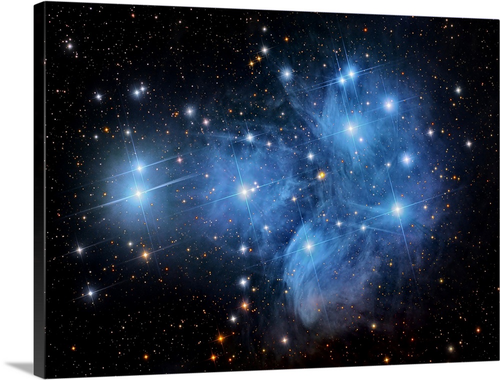 The Pleiades open star cluster in the constellation of Taurus.
