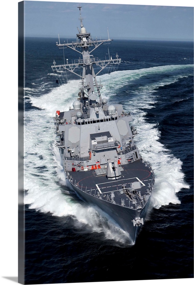 The Pre-Commissioning Unit Jason Dunham conducts sea trials in the Atlantic Ocean.