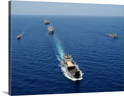 The Republic of the Philippines Navy ships cruise in formation