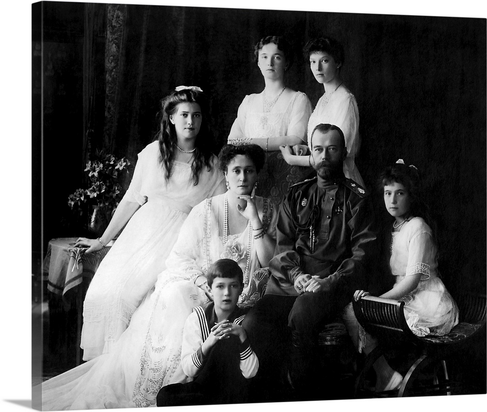 The royal family of Tsar Nicholas II of Russia, dated 1913.