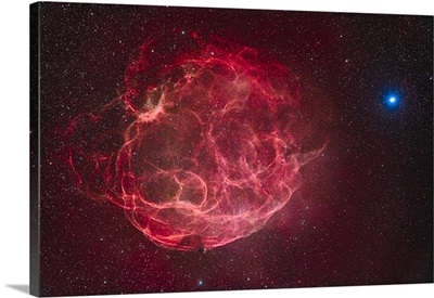 The Simeis 147 Supernova Remnant With The Bright Star Elnath