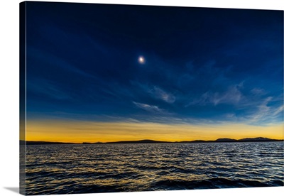 The Total Eclipse Of The Sun Over The Waters Of Lac-Brome, Quebec, Canada