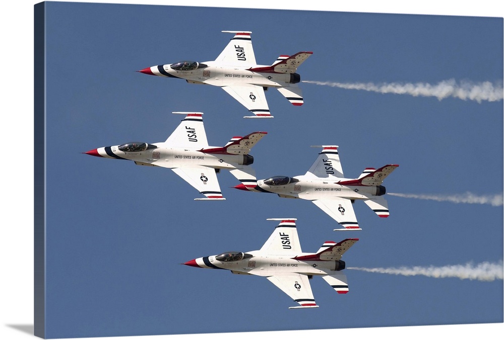 The U.S. Air Force Thunderbirds fly in formation.