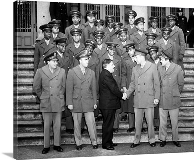 The U.S.' First Negro Navigation Cadets Being Congratulated By NYC Mayor, NY City Hall