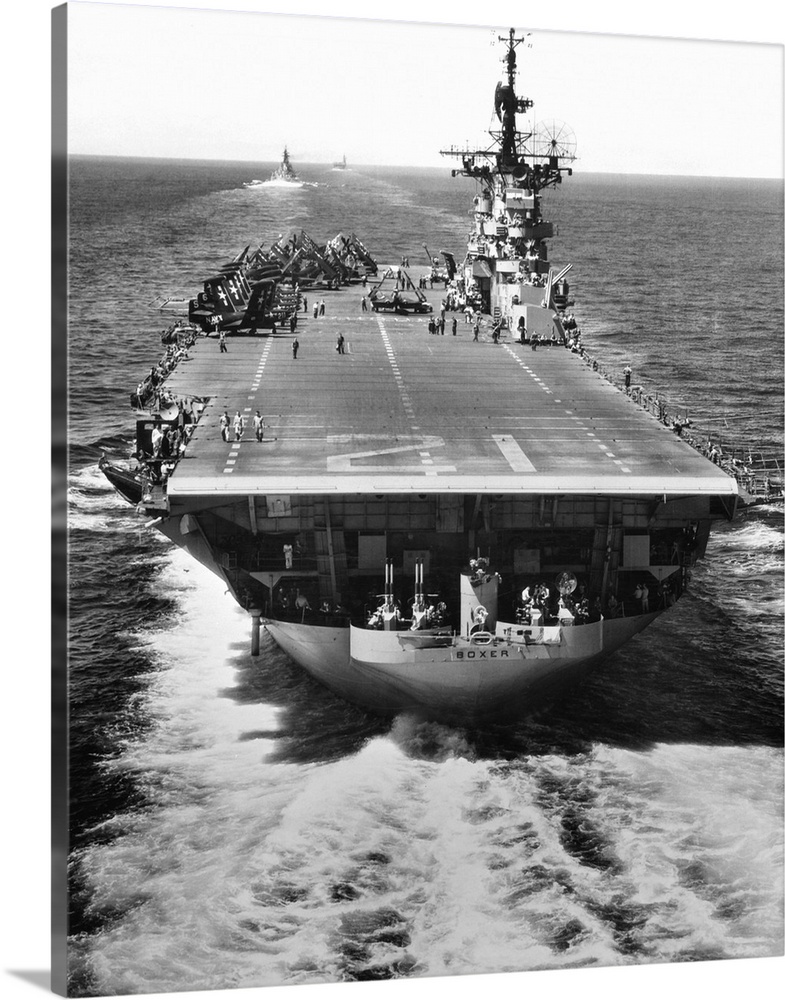 The U.S. aircraft carrier USS Boxer operating off North Korea.