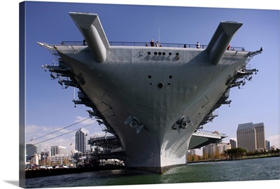 The USS Midway berthed pierside