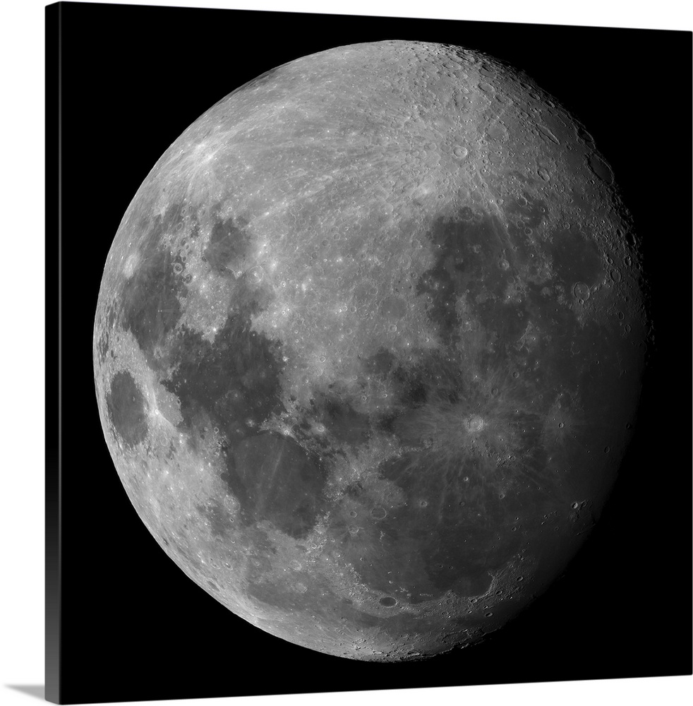 Big canvas print of an up close view of the moon where you can see the details of the craters.