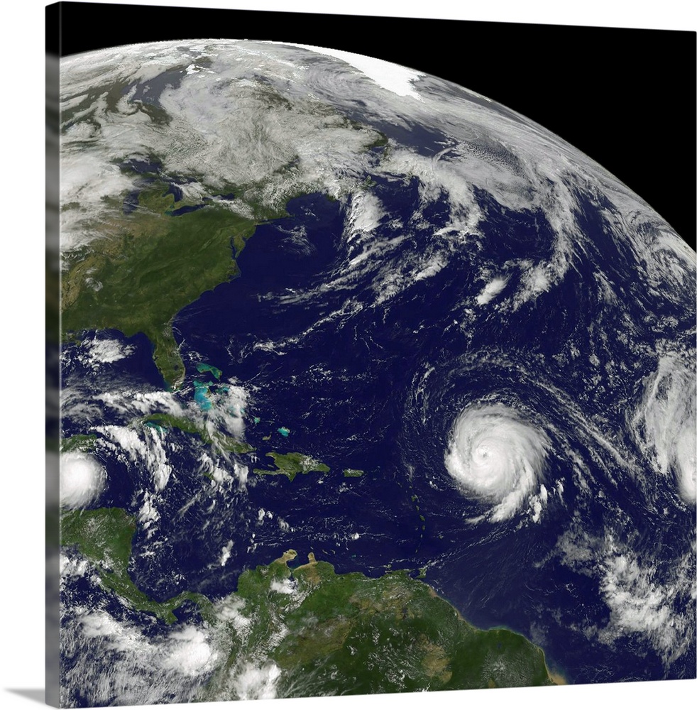 September 15, 2010 - Three tropical cyclones active in the Atlantic Ocean basin, two of them powerful Category Four hurric...