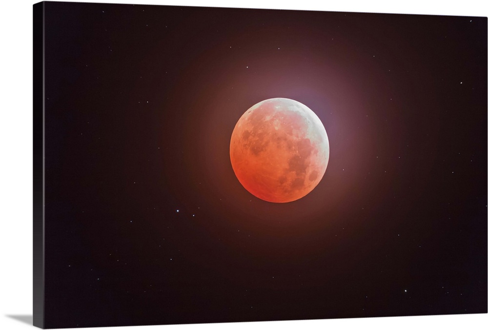 October 8, 2014 - The total eclipse of the moon, the Hunter...s Moon, as photographed from Writing-on-Stone Provincial Par...