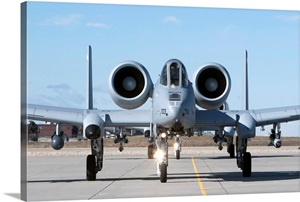 Two A-10 Thunderbolts taxi to the runway image thumbnail
