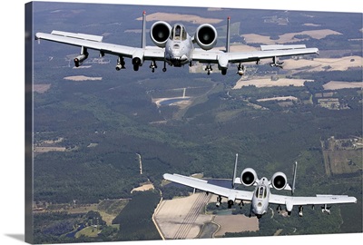Two A-10C Thunderbolt aircraft near Moody Air Force Base, Georgia