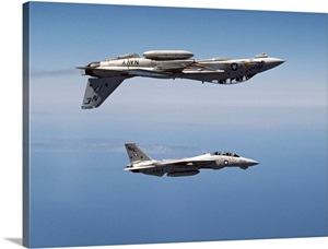 Two F-14A Tomcats perform aerobatics above the Pacific Ocean image thumbnail