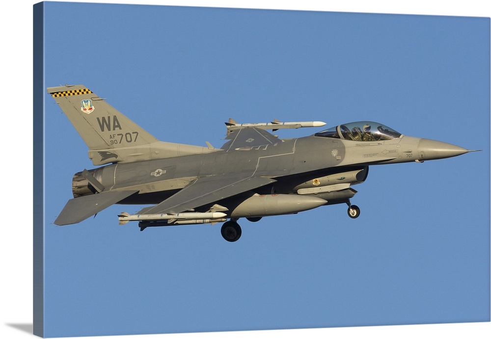 U.S. Air Force F-16C on short final at Nellis Air Force Base, Nevada.