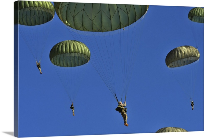 U.S. Army paratroopers participate in a personnel drop | Great Big Canvas