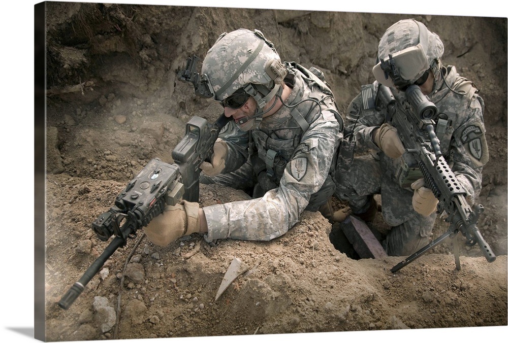 U.S. Army Rangers in Afghanistan combat scene Wall Art, Canvas Prints ...