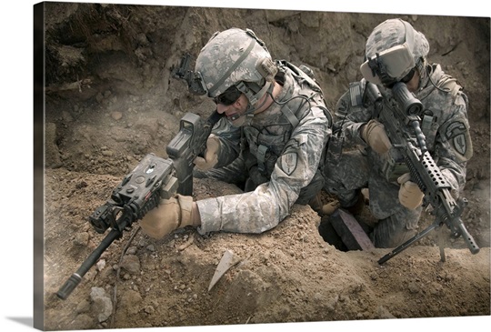 U.S. Army Rangers in Afghanistan combat scene Photo Canvas Print ...