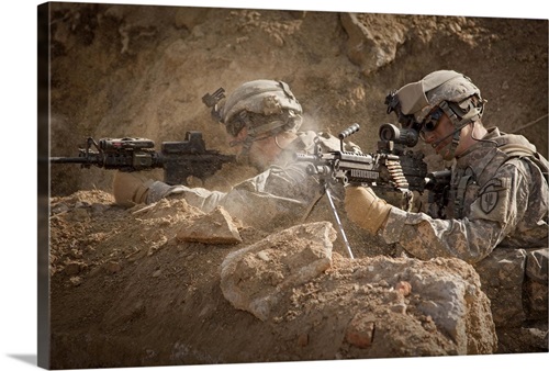 U.S. Army Rangers in Afghanistan combat scene | Great Big Canvas