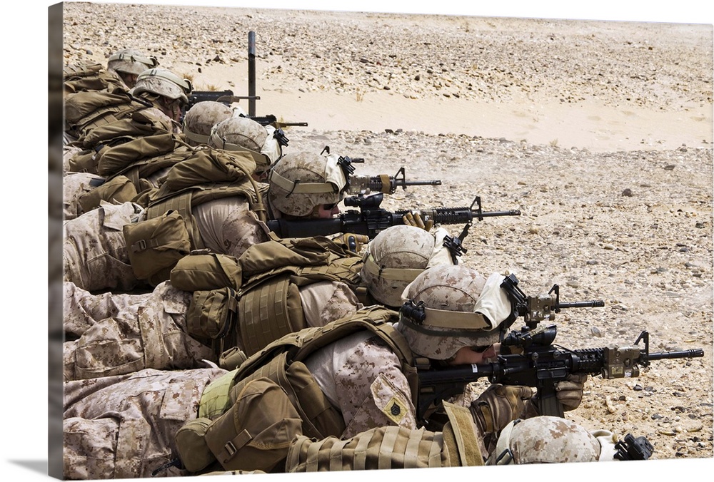 April 25, 2013 - U.S. Marines conduct a battlesight zero their rifles in Al Galail, Qatar.