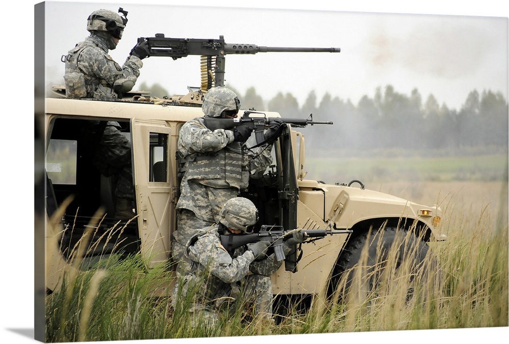 October 6, 2010 - U.S. Soldiers perform a platoon mounted and dismounted live-fire exercise at Grafenwoehr Training Area i...