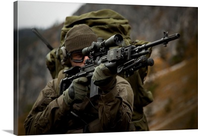U.S. special forces soldier armed with an MK14 Enhanced Battle Rifle