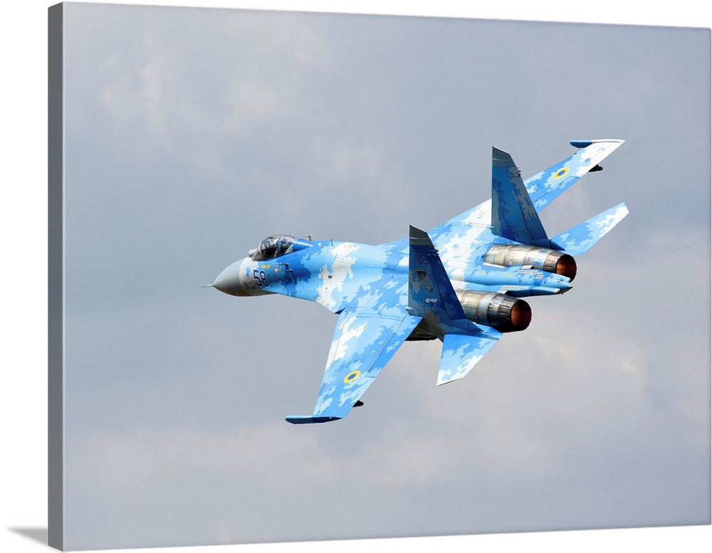 Ukraine Air Force Su-27 taking off.