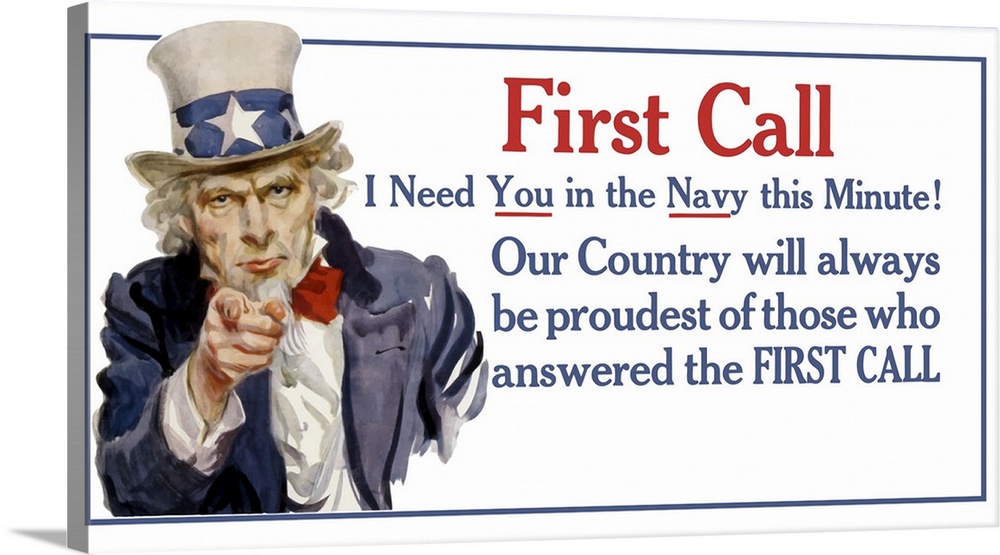 Uncle Sam vintage war poster.