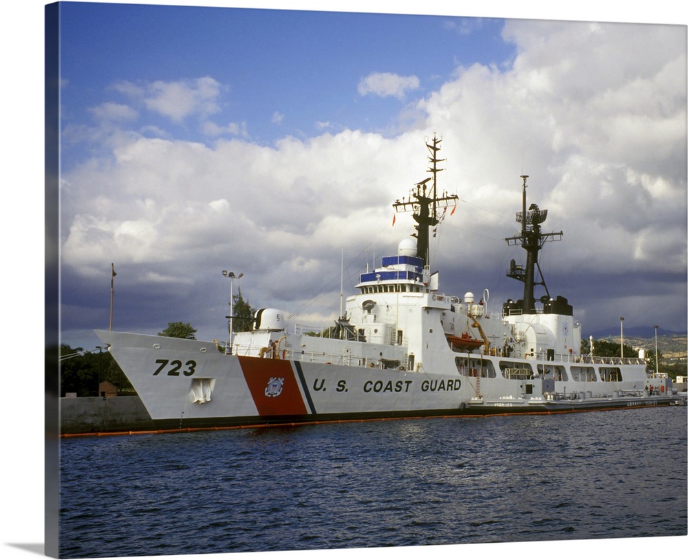This horizontal photograph is a coast guard ship based out of Hawaii that first launched in 1968 and is named after the ei...