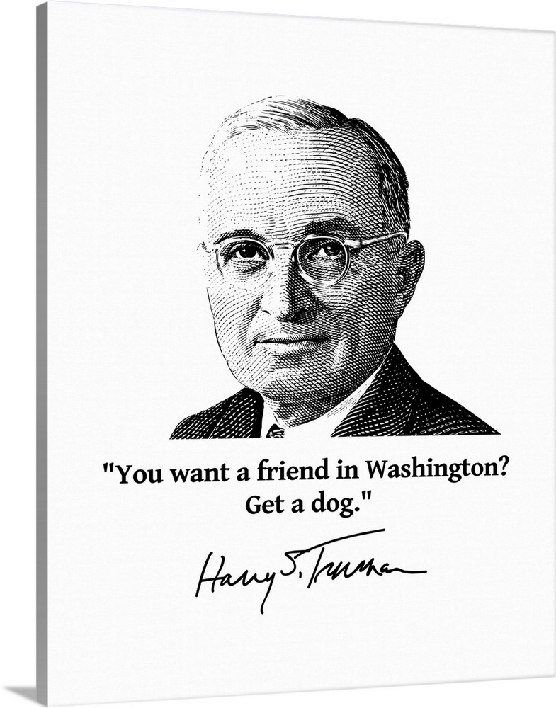 United States political history design of President Harry Truman and a funny quote.