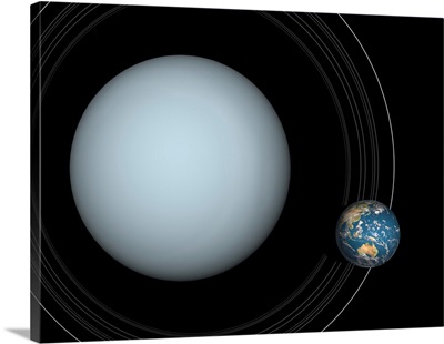 Uranus and Earth to scale
