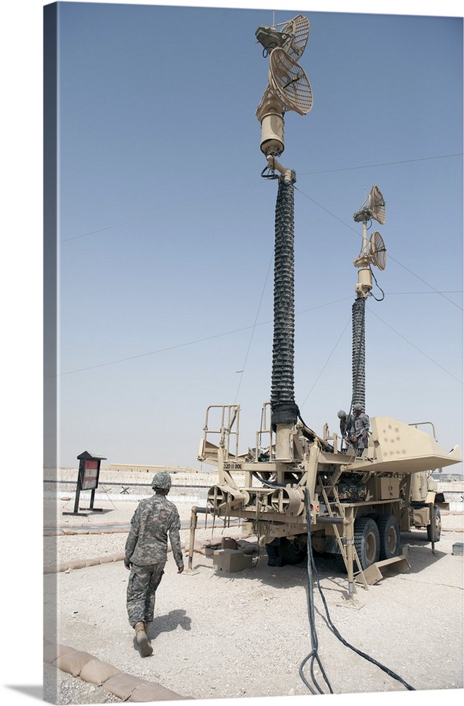 U.S. Army soldiers prepare to move a Patriot Air Defense Missile System.