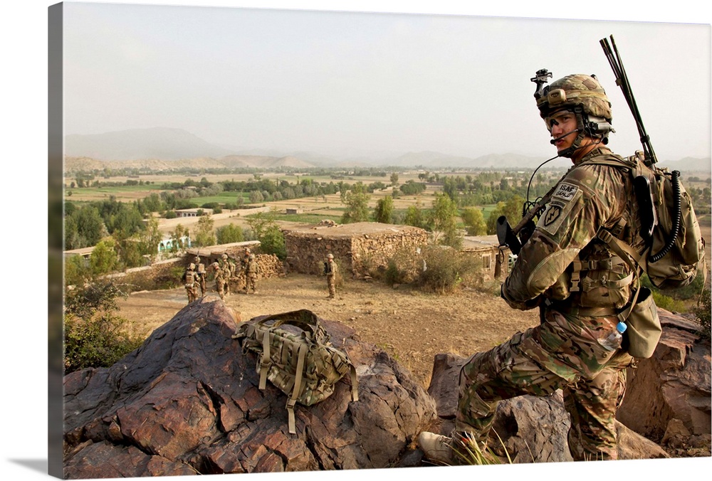 U.S. Army Specialist provides security in Afghanistan.