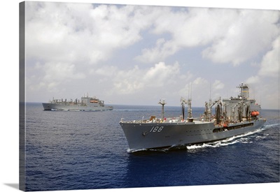 USNS Alan Shepard and USNS Joshua Humphreys are underway in the Gulf of Aden