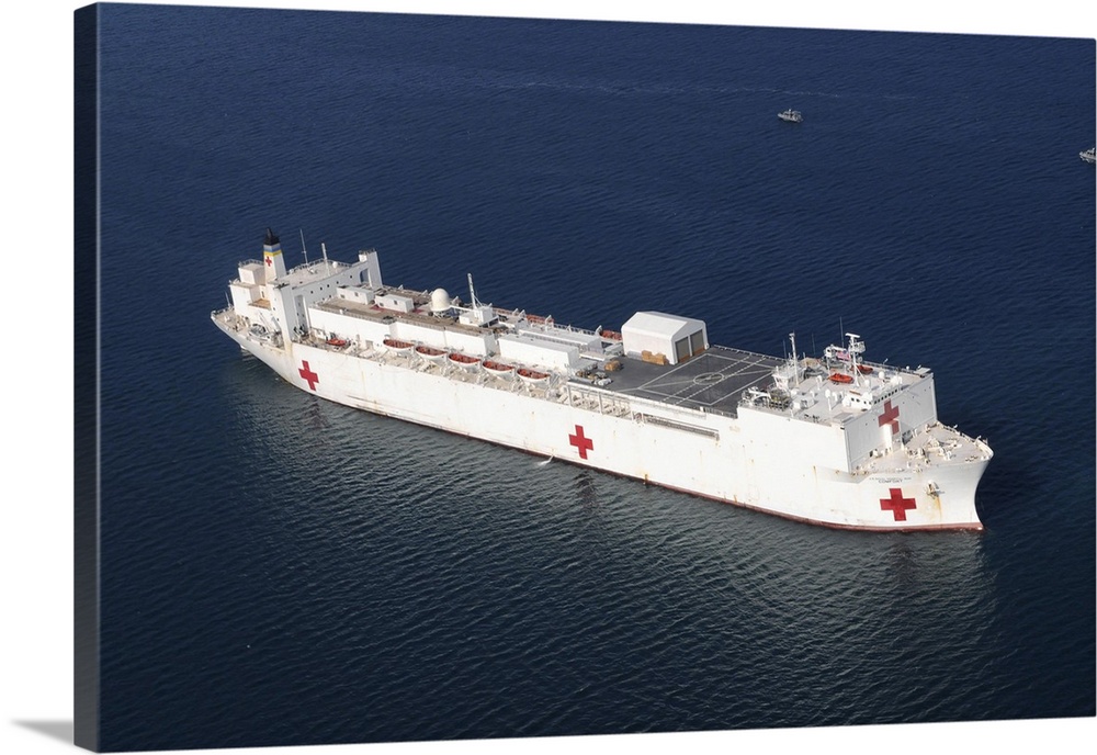 Port-au-Prince, Haiti, January 20, 2010 - The 1,000 bed hospital ship USNS Comfort is anchored just off the coast of Haiti...