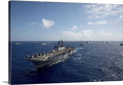 USS America Leads A Fleet Of Navy Ships During Rim Of The Pacific 2016