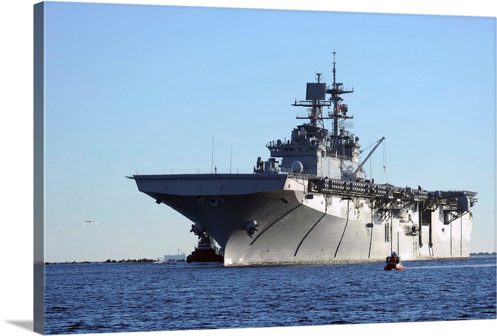 USS Bataan arrives at Naval Station Mayport, Florida Wall Art, Canvas