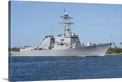 USS Shoup Arrives At Joint Base Pearl Harbor-Hickam, Hawaii