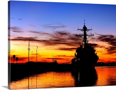 USS Spruance is pierside at Naval Weapons Station Seal Beach, California