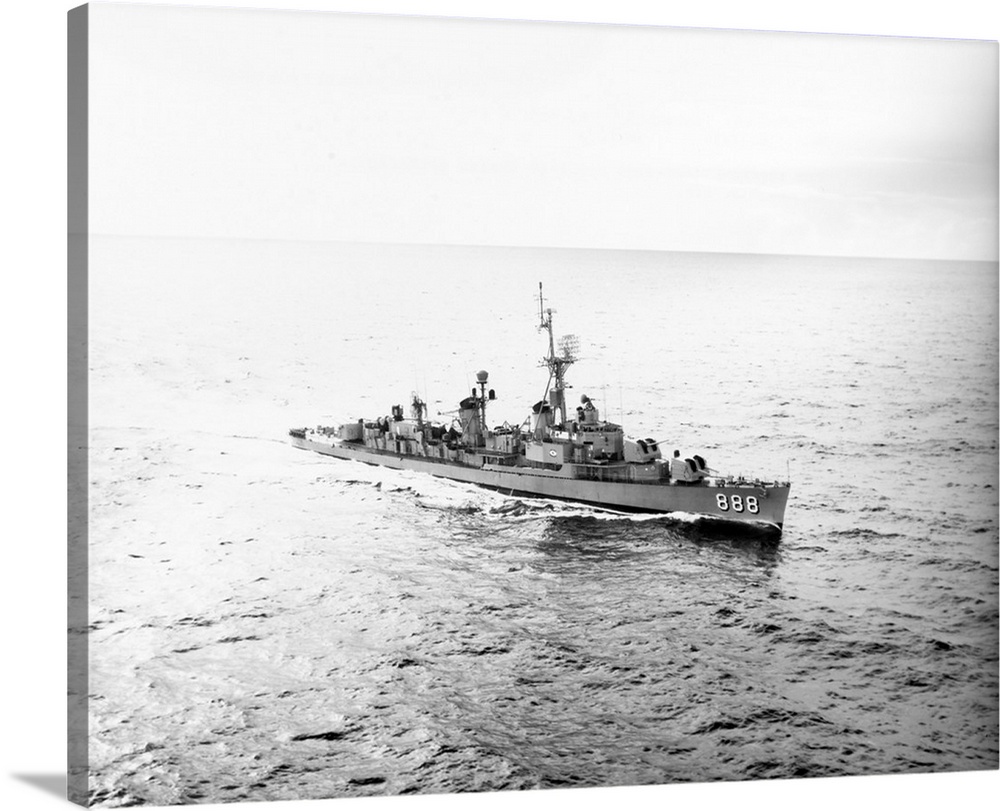 December 28, 1960 - USS Stickell DDR-888) underway during operations in the Mediterranean Sea,.