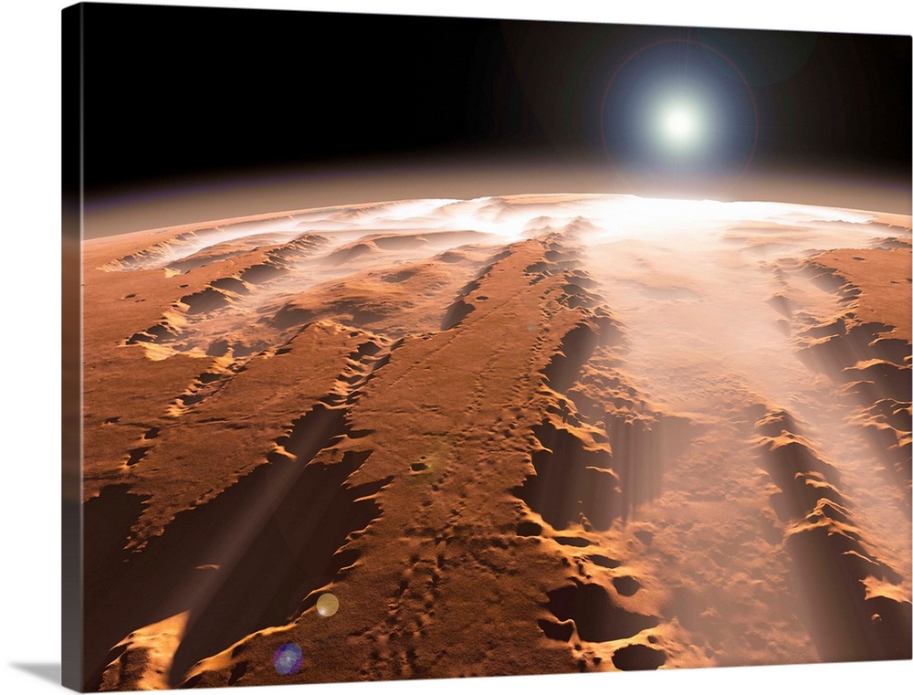 Artist's concept of the Valles Marineris canyons on Mars.