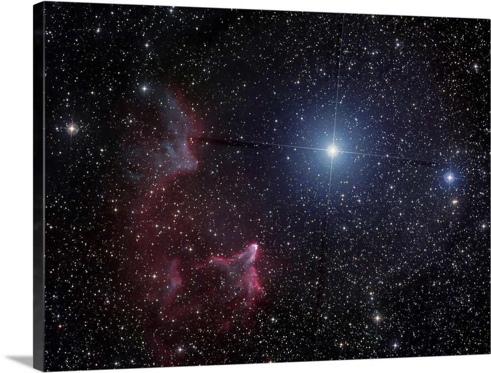 Variable star Gamma Cassiopeiae, with associated emission and reflection nebulae.