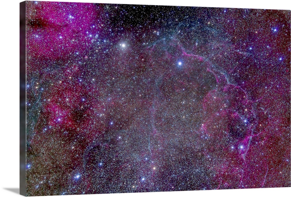 The Vela supernova remnant in the centre of the Gum Nebula area of Vela. This is the remains of a star that exploded thous...