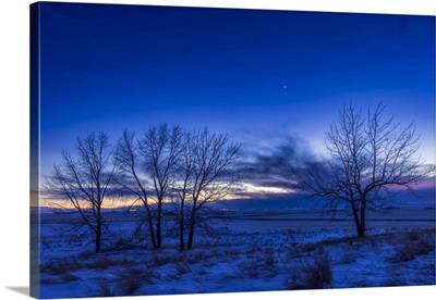 Venus And Jupiter In A Close Conjunction, Alberta, Canada