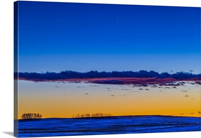 Venus In A Close Conjunction With Dimmer Saturn In The Evening Twilight