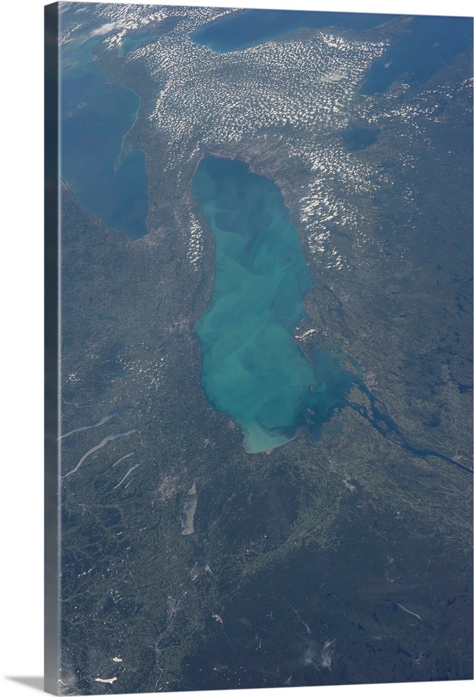 August 23, 2013 - View from space highlighting a late-summer whiting event visible across much of Lake Ontario. Such event...
