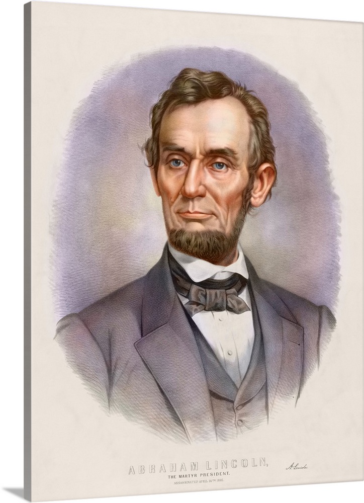 Digitally restored vintage Abraham Lincoln print.