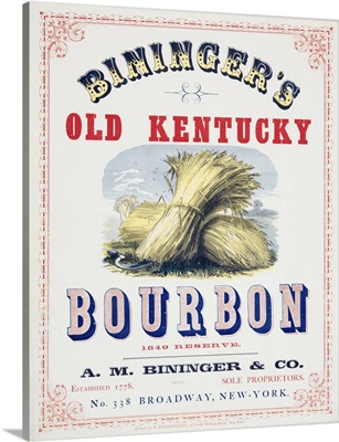 Vintage Advertisement For Bininger's Old Kentucky Bourbon 1849 Reserve