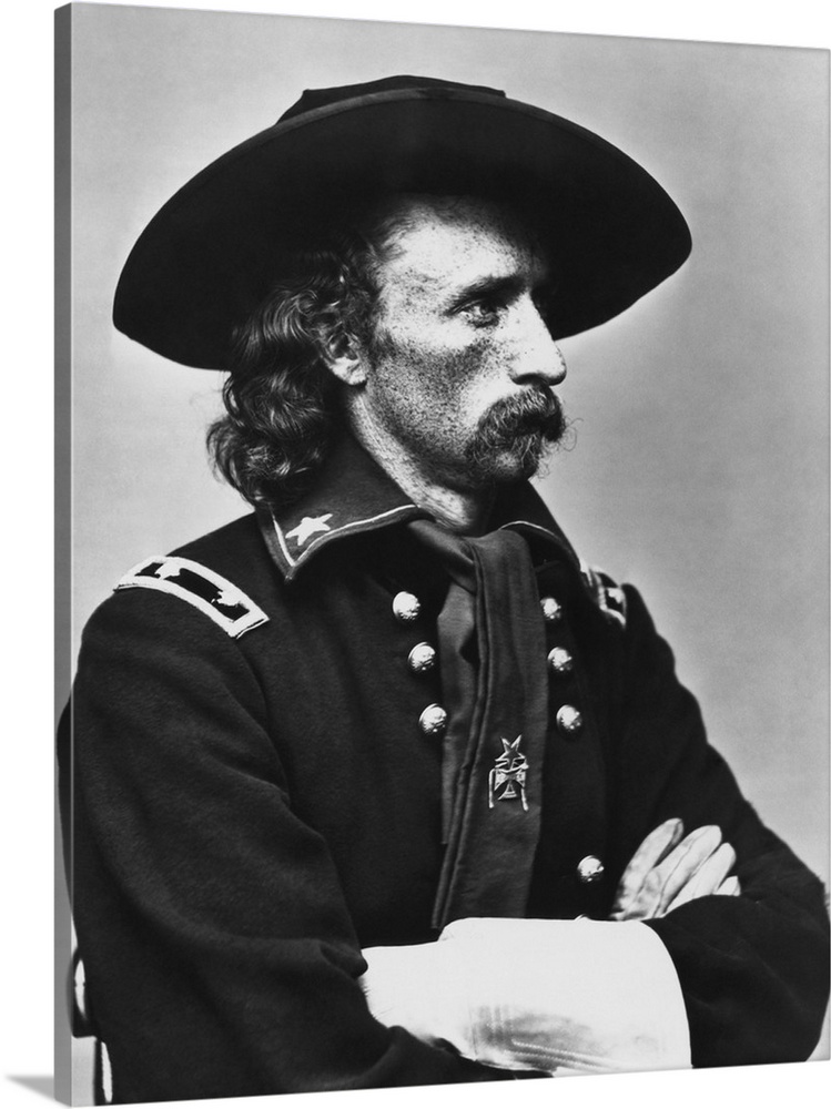 Vintage American Civil War photo of Major General George Armstrong Custer.