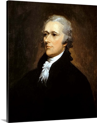Vintage American History painting of Founding Father Alexander Hamilton