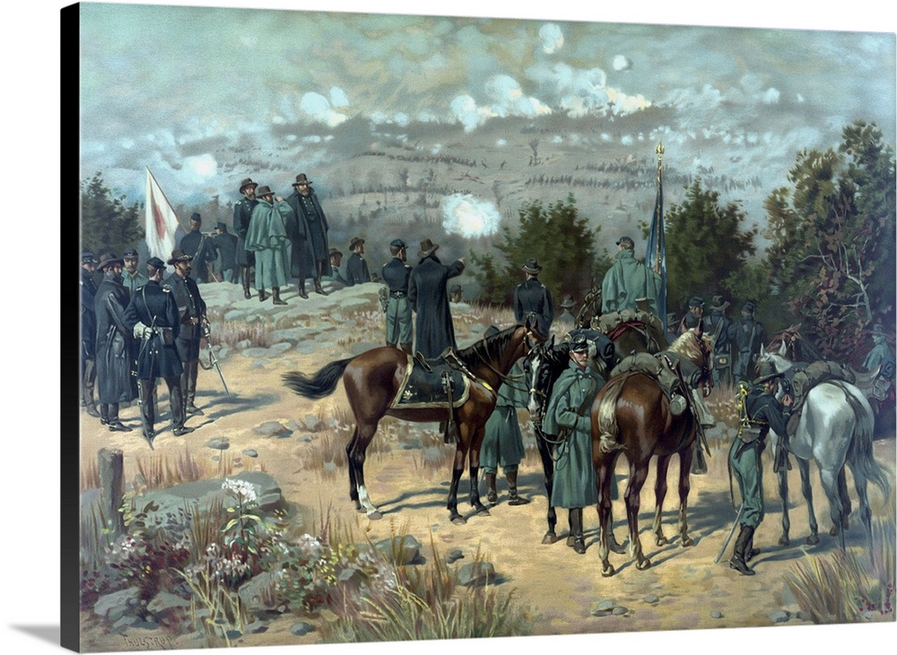 Vintage Civil War poster of the Battle of Missionary Ridge.